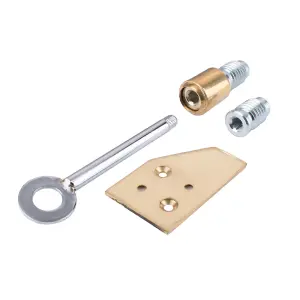 Sash Heritage Sash Stop with Key & 2 Inserts - 19mm - Polished Brass