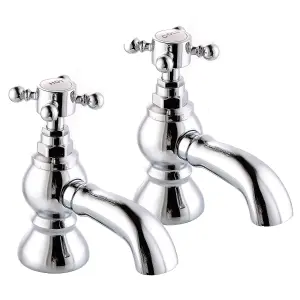 Flode Flen Bath Pillar Taps Chrome