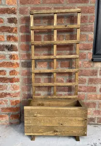 Rectangular Garden Planter With Trellis Support Screen Panel