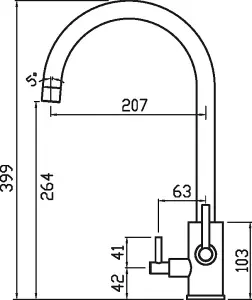 Clearwater Stella Tri Spa Kitchen Filter Tap Filtered Water & Cold & Hot Brushed Nickel PVD - ST2BN