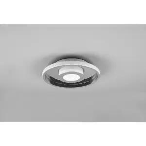 Luminosa Ascari Modern 30cm Bathroom Ceiling Light Chrome 3000K IP44 - UK Stock