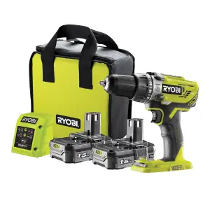 Ryobi ONE+ 18V Li-ion Brushed Cordless Combi drill (2 x 1.5Ah) - R18PD3-215SK - Refurbished