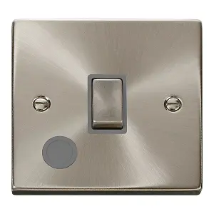 Satin / Brushed Chrome 1 Gang 20A Ingot DP Switch With Flex - Grey Trim - SE Home