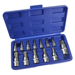 13pc Male Torx Star Bit Sockets Mixed Drive 1/4" 3/8" And 1/2" T8 - T70