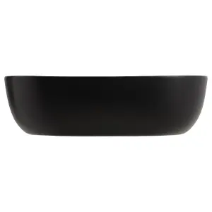 Rectangular Ceramic Bathroom Sink Countertop Basin Black W 495mm x D 390mm