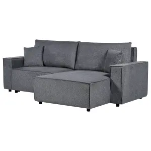 Corner Sofa KARILA Dark Grey Left Hand