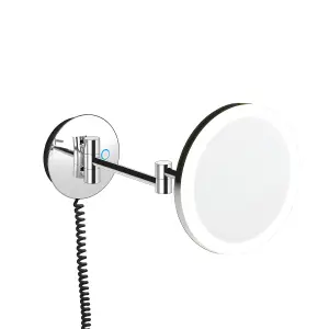 Cosmic Wall Magnifying Mirror With Adjustable Led Light Chrome Essentials (LED)(X5)(4.5W 100-240V)