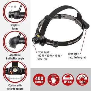 Brennenstuhl Rechargeable Head Torch With Infrared Contactless Sensor Headtorch