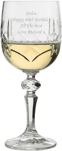 Engraved Crystal Wine Glass