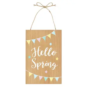 Something Different Hello Spring Plaque Multicoloured (One Size)