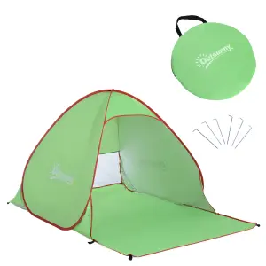 Outsunny 2-3 Person Pop up Tent Instant Camping Tent Sun Shade Shelter, Green