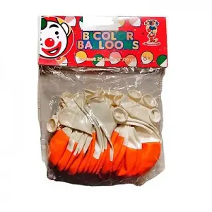 Globos Latex Balloons (Pack of 25) Orange/White (One Size)