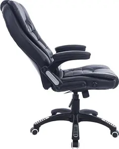 Executive High Back Reclining Black PU Leather Office Chair, Extra Padded Ergonomic Luxury Managers Computer Home Office Desk Chair, MO17, Cherry Tree