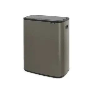 Brabantia Bo 30 Litre + 30 Litre Touch Bin with Two Inner Buckets Platinum / 60