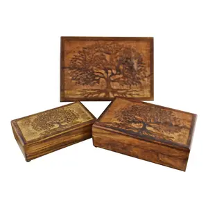 Maxeys 3 Piece Solid Wood Decorative Box Set