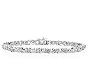 Diamond Kisses Bracelet With 0.05Ct Set In 925 Silver