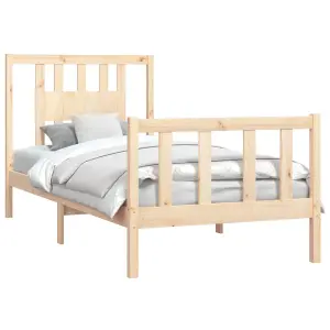 Berkfield Bed Frame with Headboard Solid Wood Pine 90x200 cm