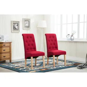 Anya Upholstered Dining Chair (Set of 2) Red