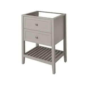 GoodHome Perma Satin Grey Freestanding Bathroom Vanity unit (H) 806mm (W) 600mm