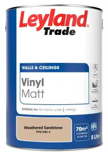 Leyland Trade Vinyl Matt Walls & Ceilings Emulsion Paint Weathered Sandstone (PPG1082-4) 5L