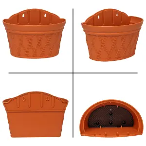 Woodside Plastic Semicircle Wall Hanging Planter 3 Pack