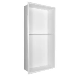 Thermopanel 304 Stainless Steel Recess Shower Niche Shelved - White (305x610x103mm)