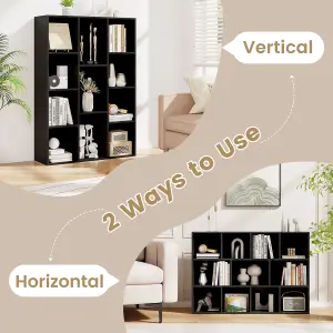 Costway 11-Cube Bookcase Modern Geometric Bookshelf Book Storage Organizer