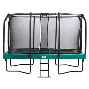 12ft x 7ft Salta Green First Class Rectangular Trampoline with Enclosure