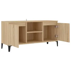 Berkfield TV Cabinet with Metal Legs Sonoma Oak 103.5x35x50 cm