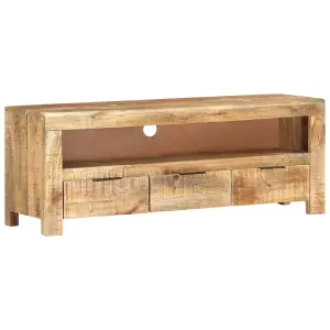 Berkfield TV Cabinet 110x30x40 cm Rough Mango Wood