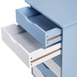 Desk and Filing Cabinet - wooden, tiltable tabletop, 7 step height adjustable - blue