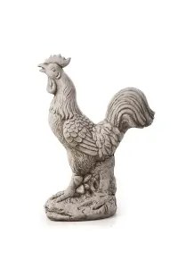 Large Stone Cast Cockerel Ornament