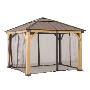 Sunjoy Netting LUMI for Cedar Wood Gazebo - 393cm x 452cm, Khaki