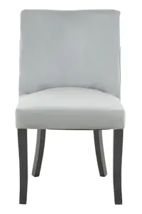 Premier Housewares Grey Velvet Dining Chair with Black Legs