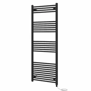 Rinse Bathrooms 800W Electric Heated Warming Towel Rail Bathroom Radiator Black - 1600x600mm