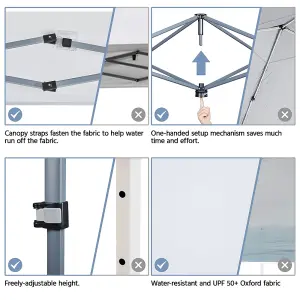 Yaheetech White Waterproof 3 x 3m Pop-up Canopy