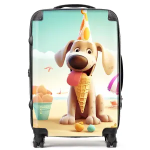 Dog On A Beach Holiday Suitcase - Medium