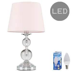 Feist 44.5Cm Clear Table Lamp Pink / LED Bulb