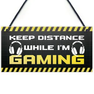 Red Ocean Gaming Warning Bedroom Sign Birthday Christmas Gift For Gamer Son Brother Funny Gift Ideas