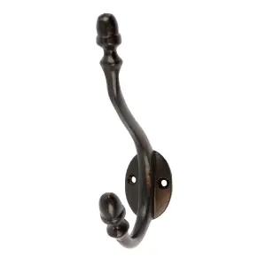 Hammer & Tongs - Antique Deco Hat & Coat Hook - W30mm x H135mm - Black