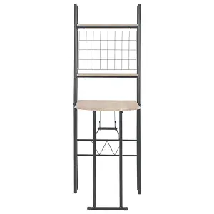 Berkfield 3 Piece Folding Dining Set with Storage Rack MDF and Steel