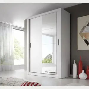 Fendi Wardrobe 04  Spacious 3-Door Sliding Wardrobe with Mirror & LED Option