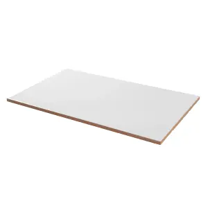 Alexandrina White Gloss Flat Ceramic Indoor Wall Tile, Pack of 10, (L)402.4mm (W)251.6mm