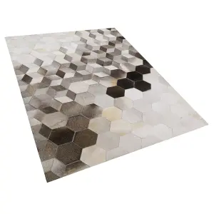 Cowhide Area Rug 160 x 230 cm Grey SASON