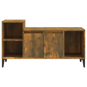 Berkfield TV Cabinet Smoked Oak 100x35x55 cm Engineered Wood