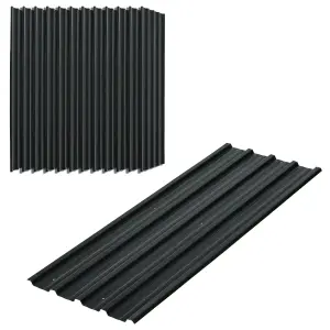 Outsunny Pack of 12 Metal Roofing Sheets for Greenhouse and Shed, Dark Grey