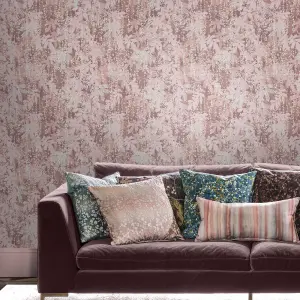 Clarissa Hulse Canopy Antique Rose & White Smooth Wallpaper