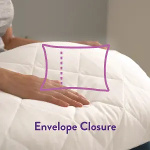 Slumberdown Anti Allergy Pillow Protector Quilted Cotton Cover Envelope Closure Machine Washable Reduces Dust Mites, 2 Pack