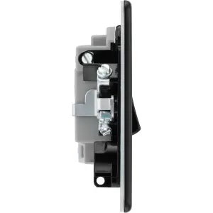 BG Flatplate Screwless Switched Fused Connection Unit, Matt Black