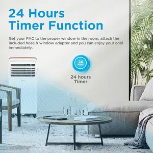 Midea 9000 BTU Portable Air Conditioner for Home - Infrared, 24H Timer, Remote Control, Low Noise, Low Energy